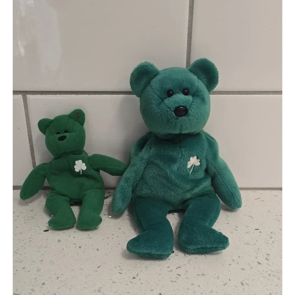 Ty Beanie Baby & Buddy Erin Irish St. Patrick's Day Bear‎ Plush Set